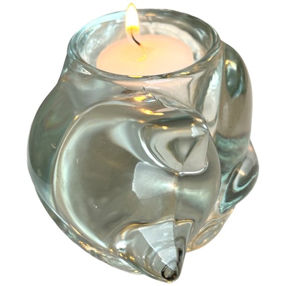 2 Items: INDIANA GLASS Cat Votive Candle Holder & NWT Kitty Ribbon Feline Meow - Picture 4 of 12
